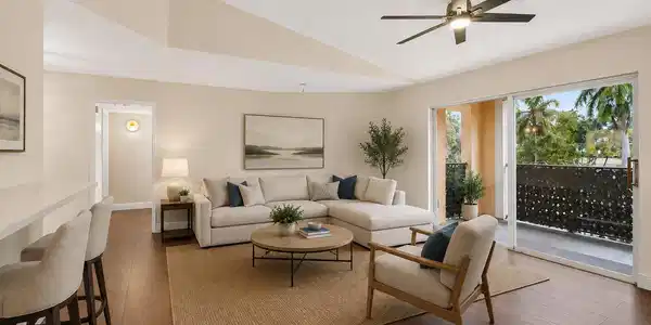 Image 3: Virtually Staged Photo. Actual room is unfurnished