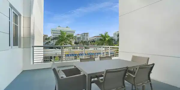 Image 3: Private terrace with pool views