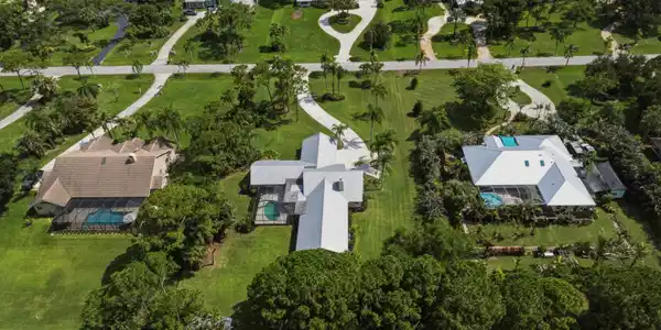Image 4: Aerial perspective showcasing a sprawling property
