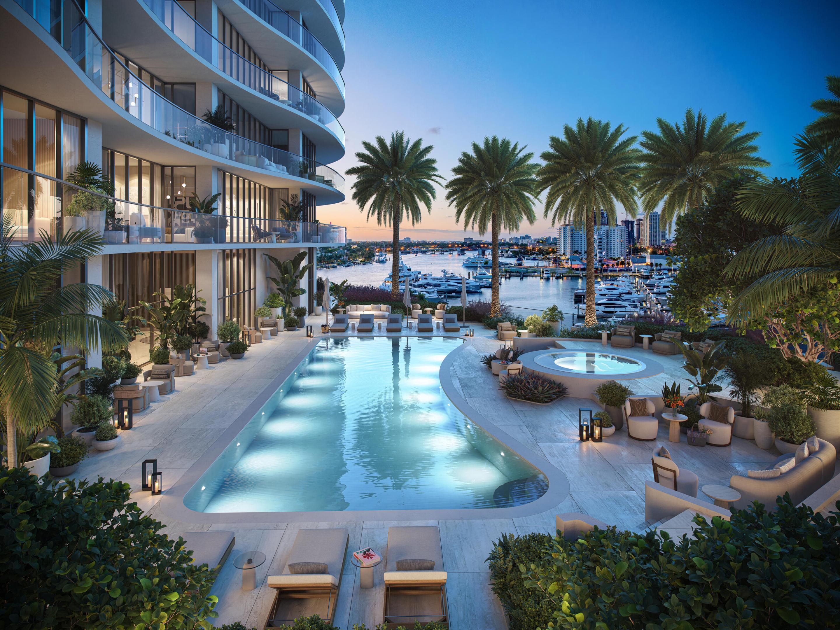 Image 2: Private Residences Pool Night