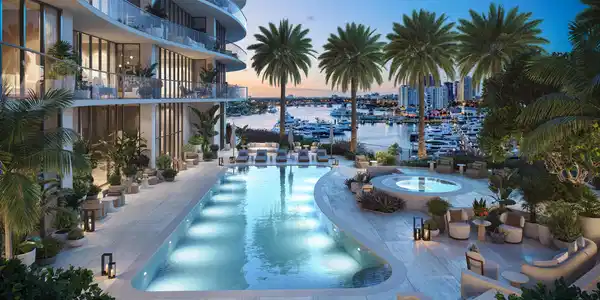 Image 2: Private Residences Pool Night