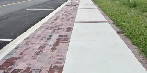 Image 4: Wide sidewalks with brick pavers