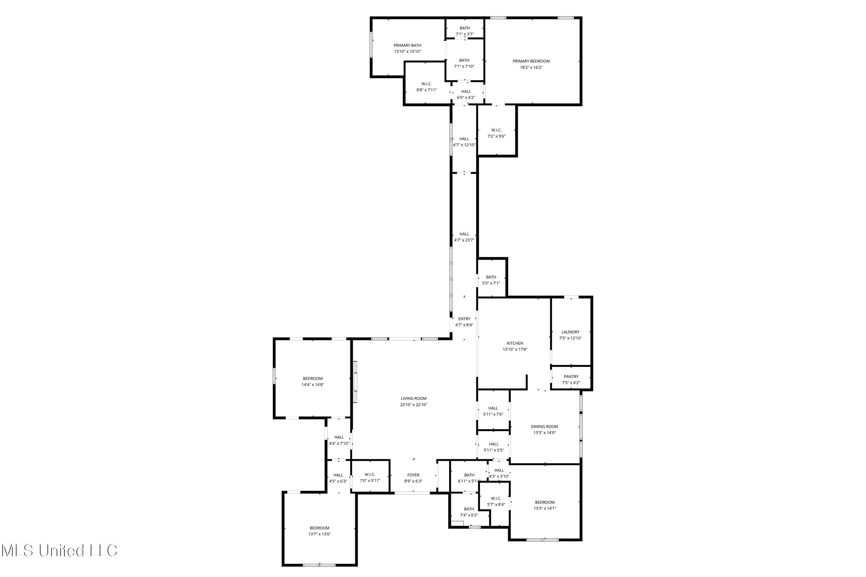 Image 2: 2D Floor Plan for 1203 Calhoun Street