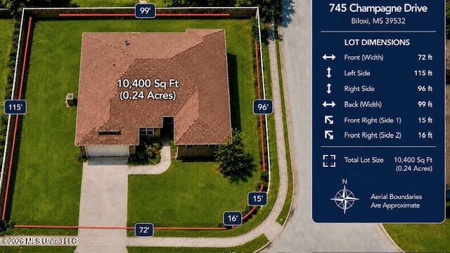 Image 2: Estimated Lot Aerial Depiction