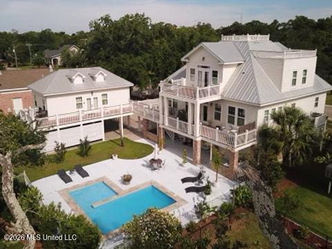 Image 3: 715 2nd Side Aerial Pool View