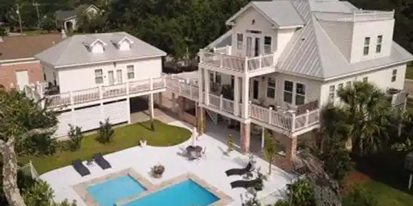 Image 3: 715 2nd Side Aerial Pool View