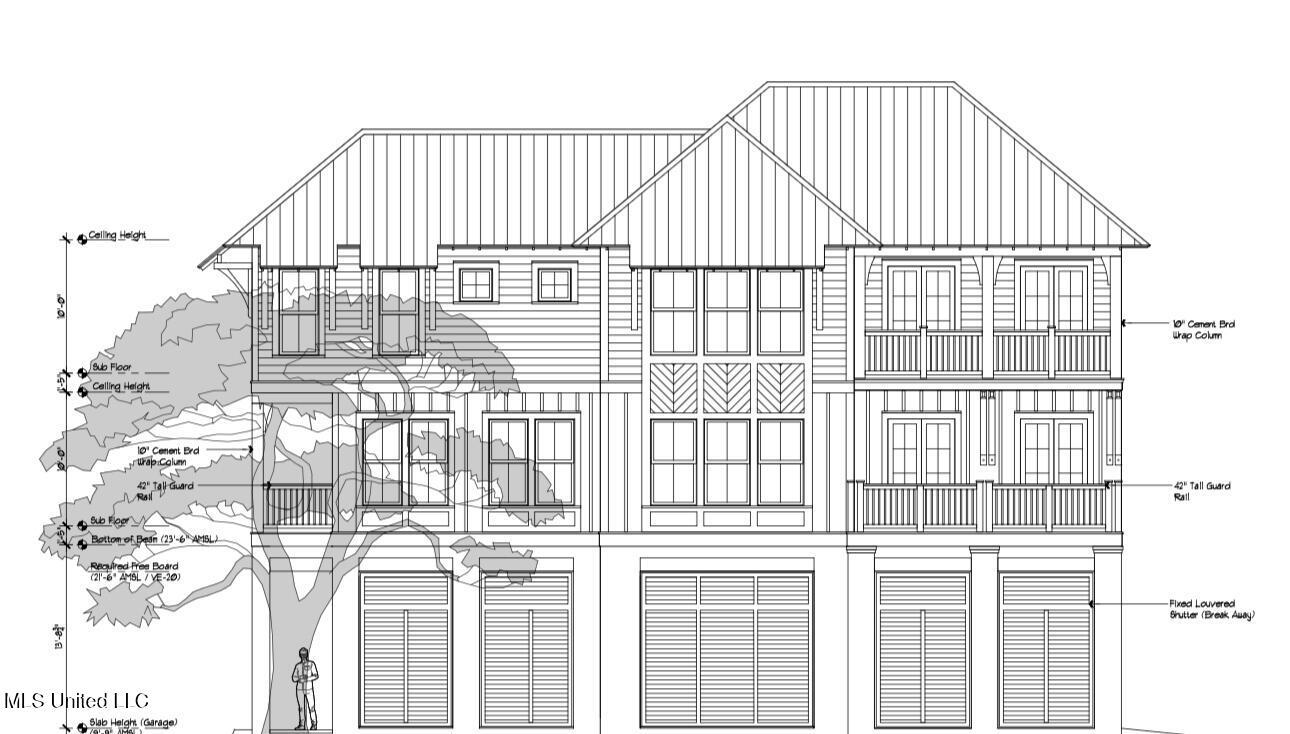 Image 1: Lot 4 Front Elevation Facing the Beach