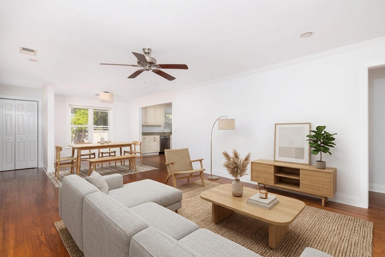 Image 3: Living Room to Dining (virtually staged)