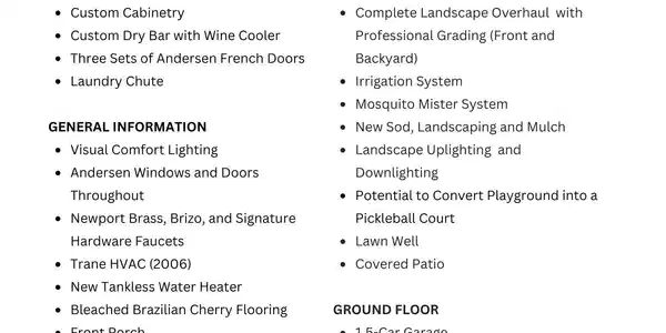 Image 2: List of Features