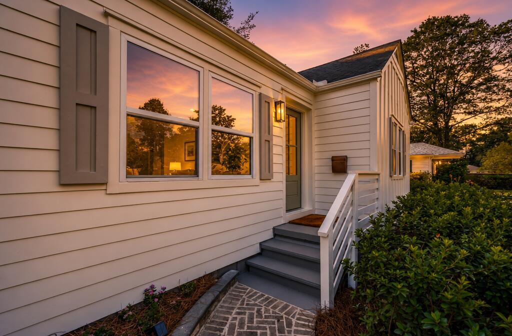 Image 3: Front Entrance Twilight