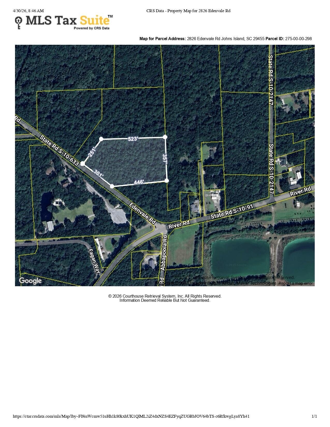 Image 1: CRS Data - Property Map for 2826 Edenval