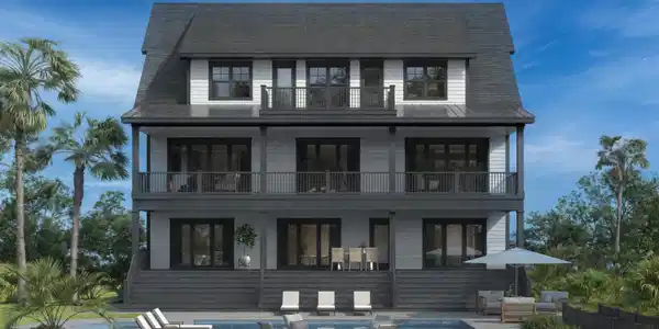 Image 2: Rear view of property featuring a patio area, a ba Image 2: Rear view of property featuring a patio area, a ba