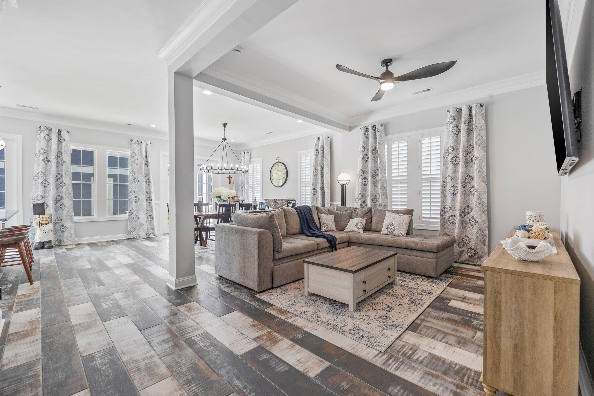 Image 3: Living room with ornamental molding, a chandelier, Image 3: Living room with ornamental molding, a chandelier,