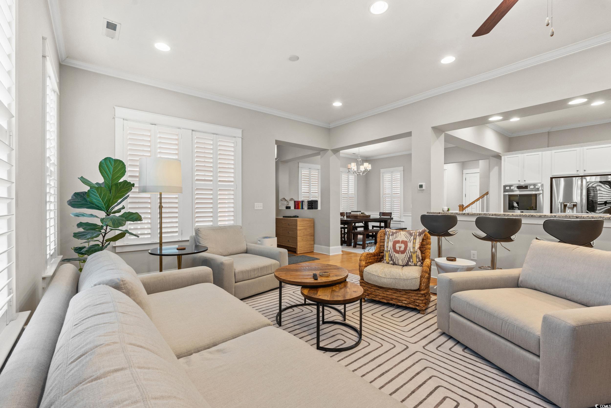 Image 4: Living area featuring a ceiling fan, recessed ligh Image 4: Living area featuring a ceiling fan, recessed ligh