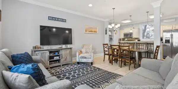 Image 3: Living area with ceiling fan, ornamental molding, Image 3: Living area with ceiling fan, ornamental molding,