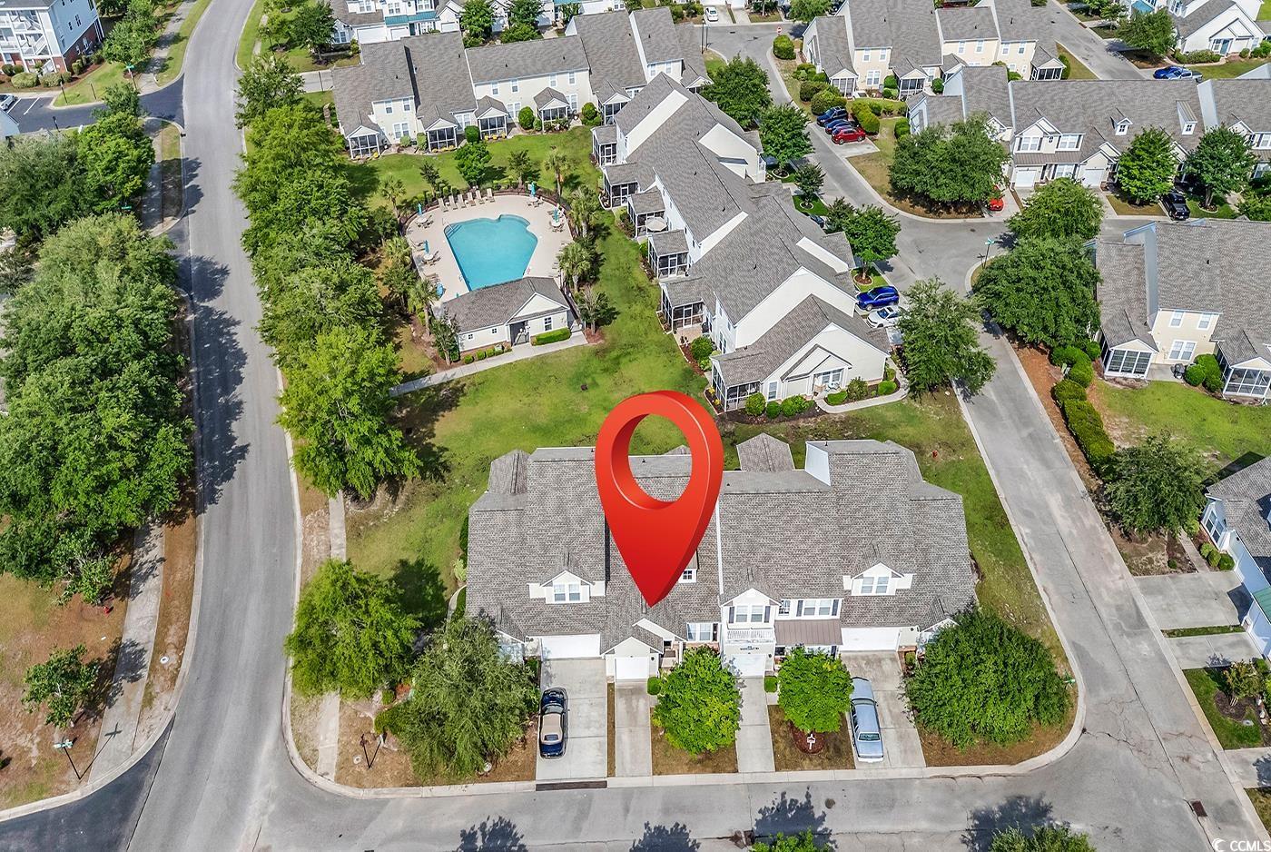 Image 2: Aerial view of property's location featuring a poo