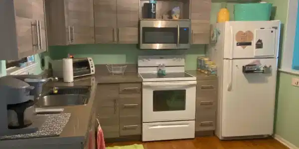 Image 3: Kitchen featuring white appliances, decorative lig Image 3: Kitchen featuring white appliances, decorative lig