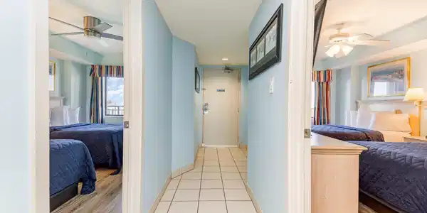 Image 4: Hall with a textured ceiling and light tile patter Image 4: Hall with a textured ceiling and light tile patter