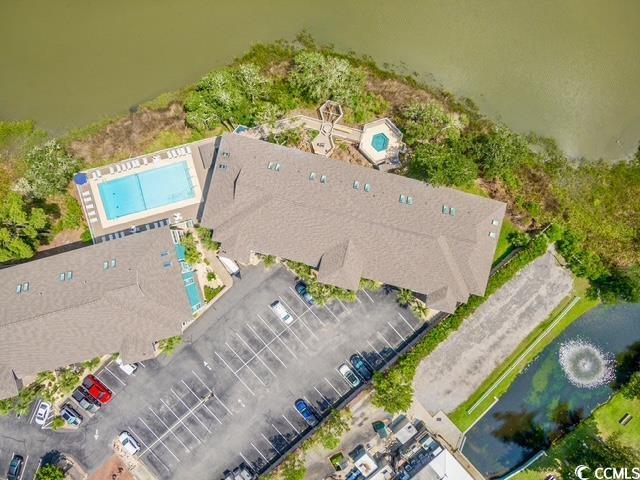 Image 4: Drone / aerial view of a pool area Image 4: Drone / aerial view of a pool area