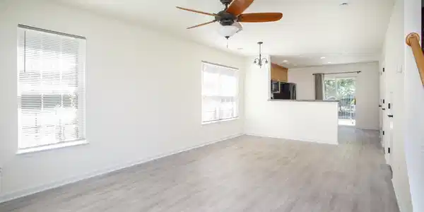 Image 3: Unfurnished living room with light wood finished f Image 3: Unfurnished living room with light wood finished f