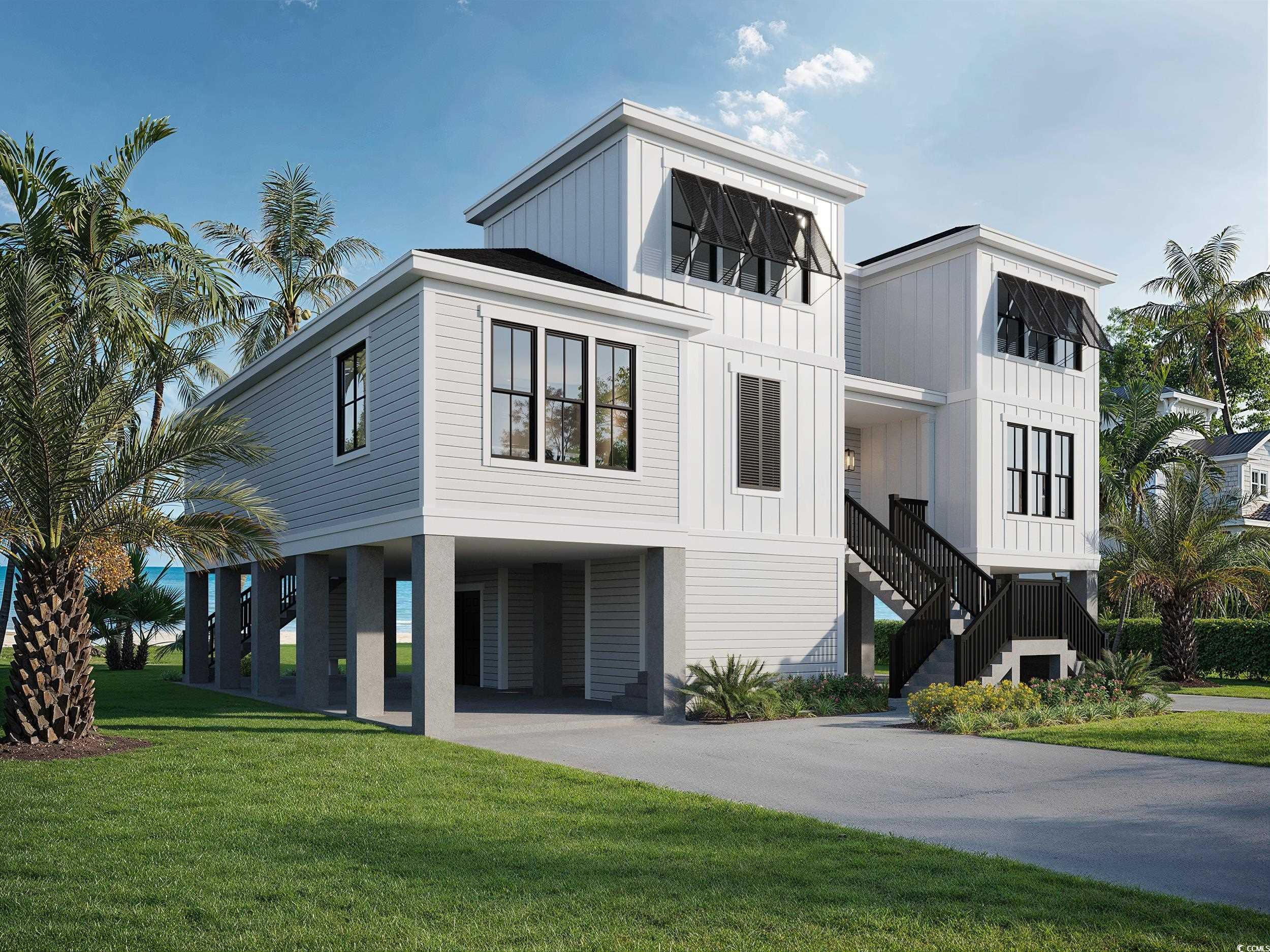 Image 2: Coastal inspired home featuring stairs, board and