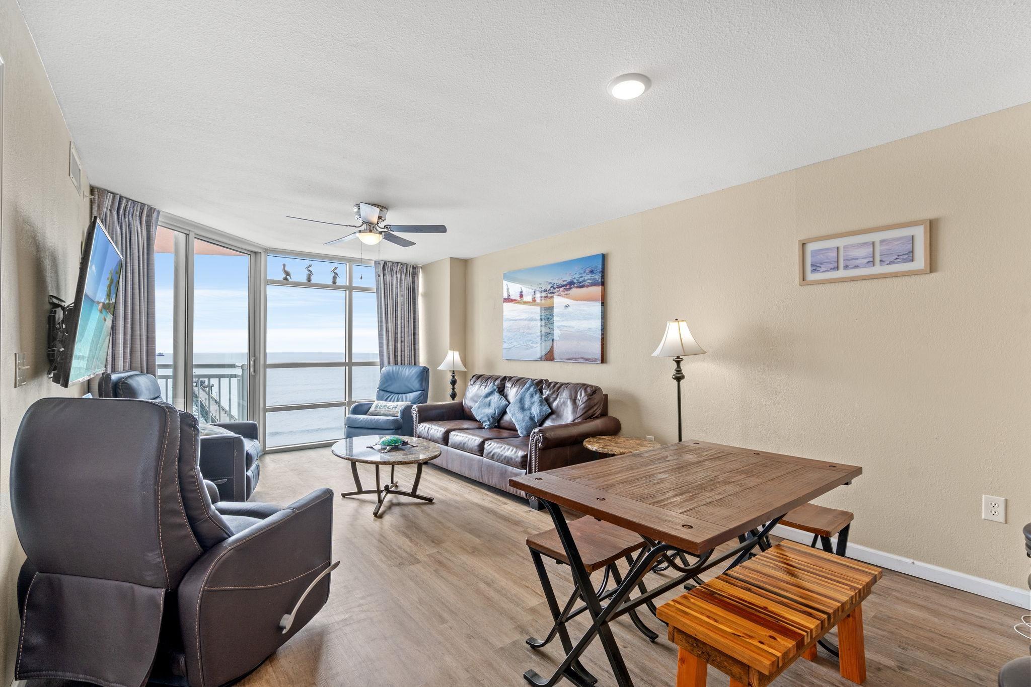 Image 3: Living area featuring light wood-style floors, cei Image 3: Living area featuring light wood-style floors, cei