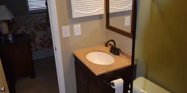 Image 4: Bathroom featuring vanity and light tile patterned