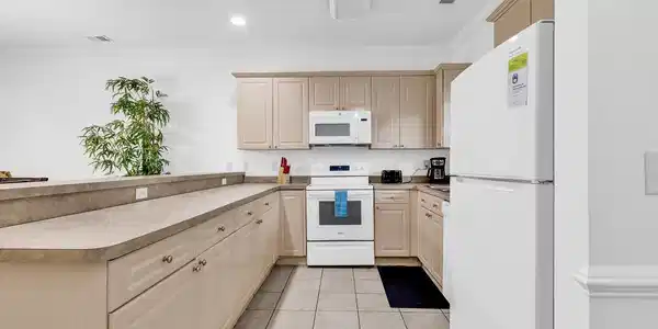 Image 3: Kitchen featuring crown molding, white appliances, Image 3: Kitchen featuring crown molding, white appliances,