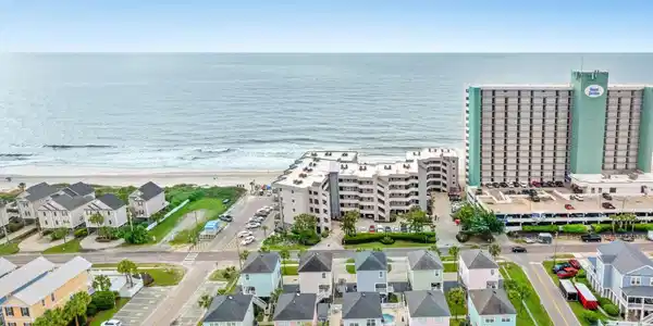 Image 2: Aerial view of waterfront with a beach Image 2: Aerial view of waterfront with a beach