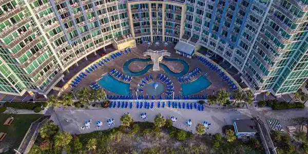Image 3: Drone / aerial view of a pool area