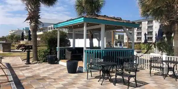 Image 4: View of patio featuring a gazebo