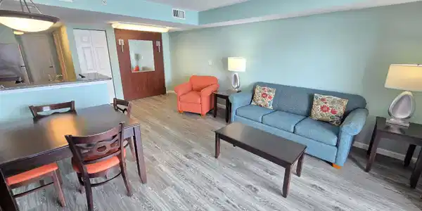 Image 4: Living area featuring light wood finished floors