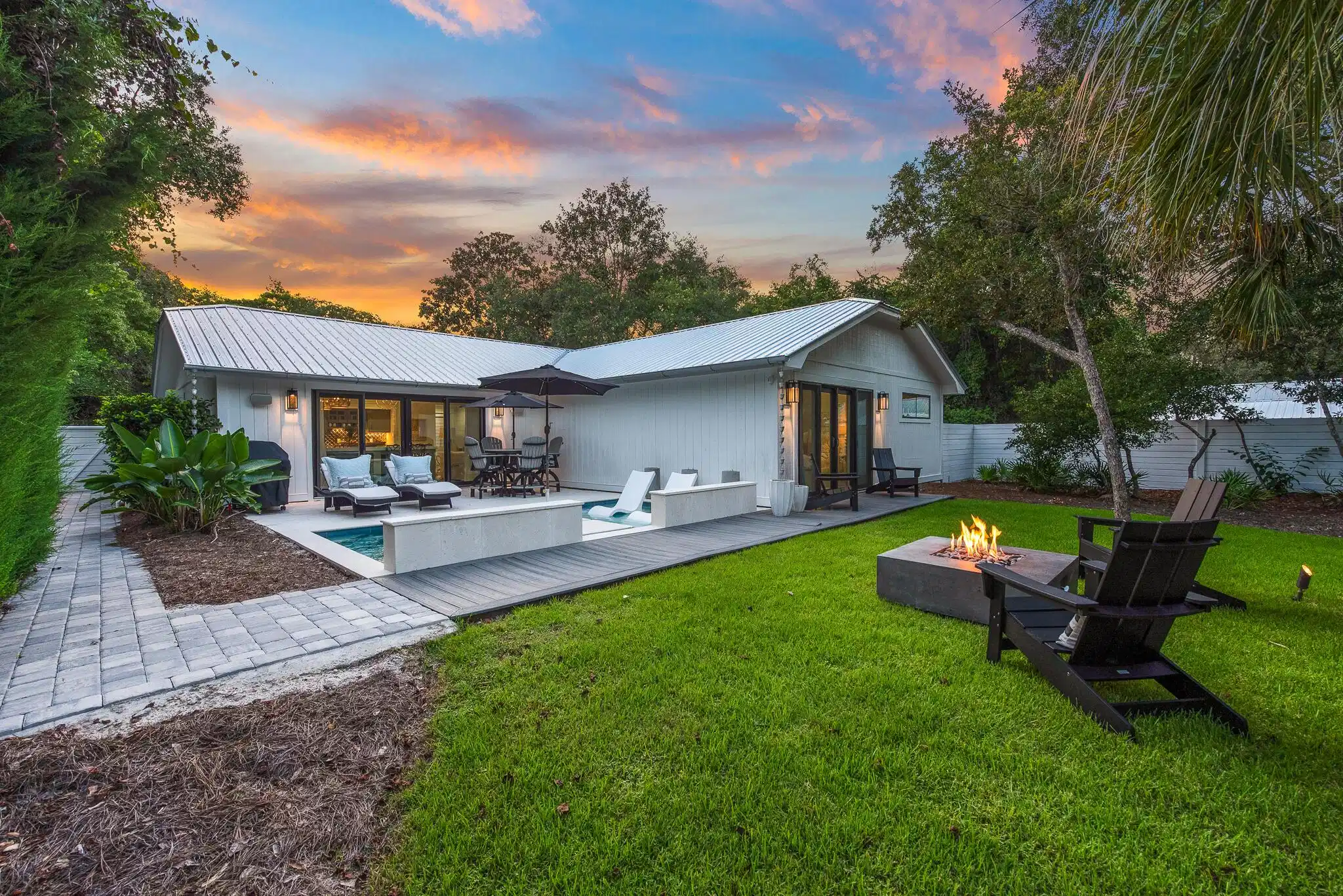 Image 1: Exterior Back Of House Twilight