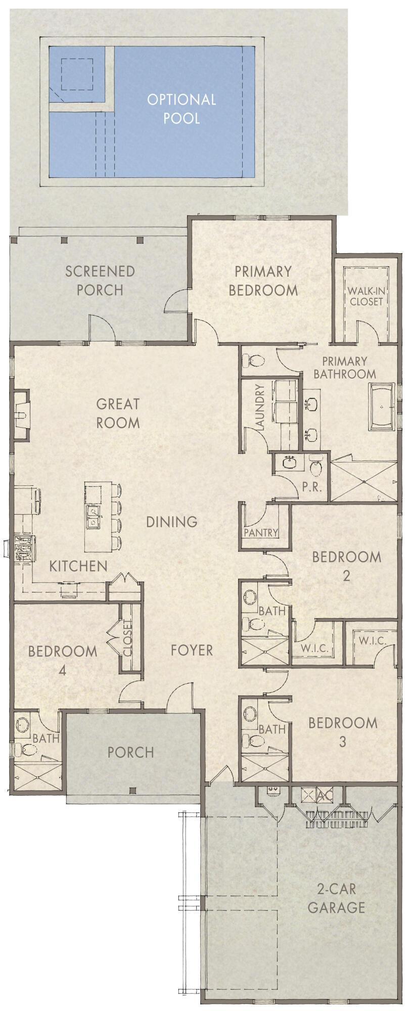 Image 3: Morningside 4BR 1Story Floor Plan