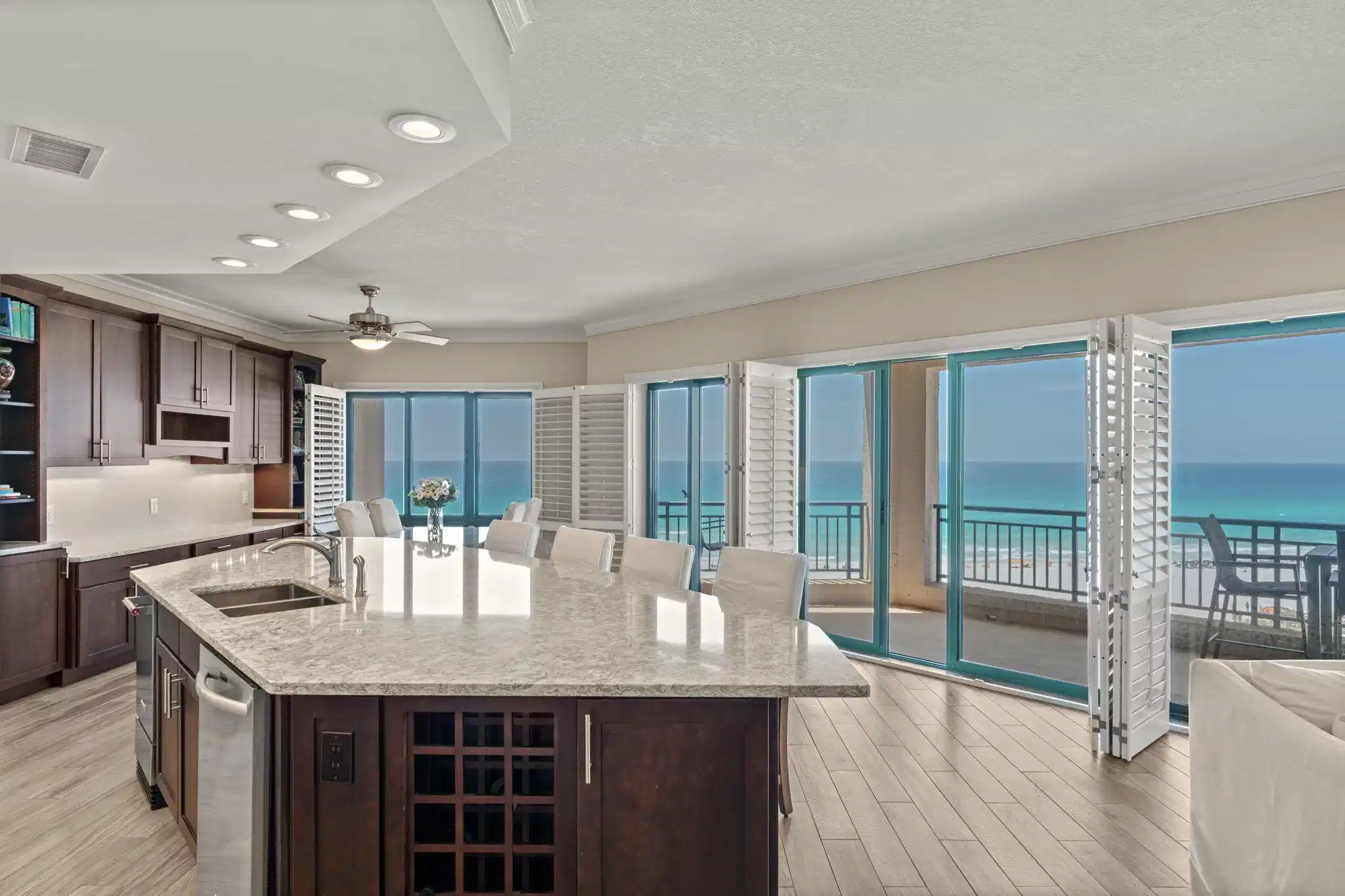 Image 1: Oversized island with wine fridge