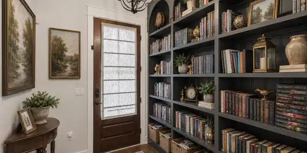 Image 4: entry w shelves