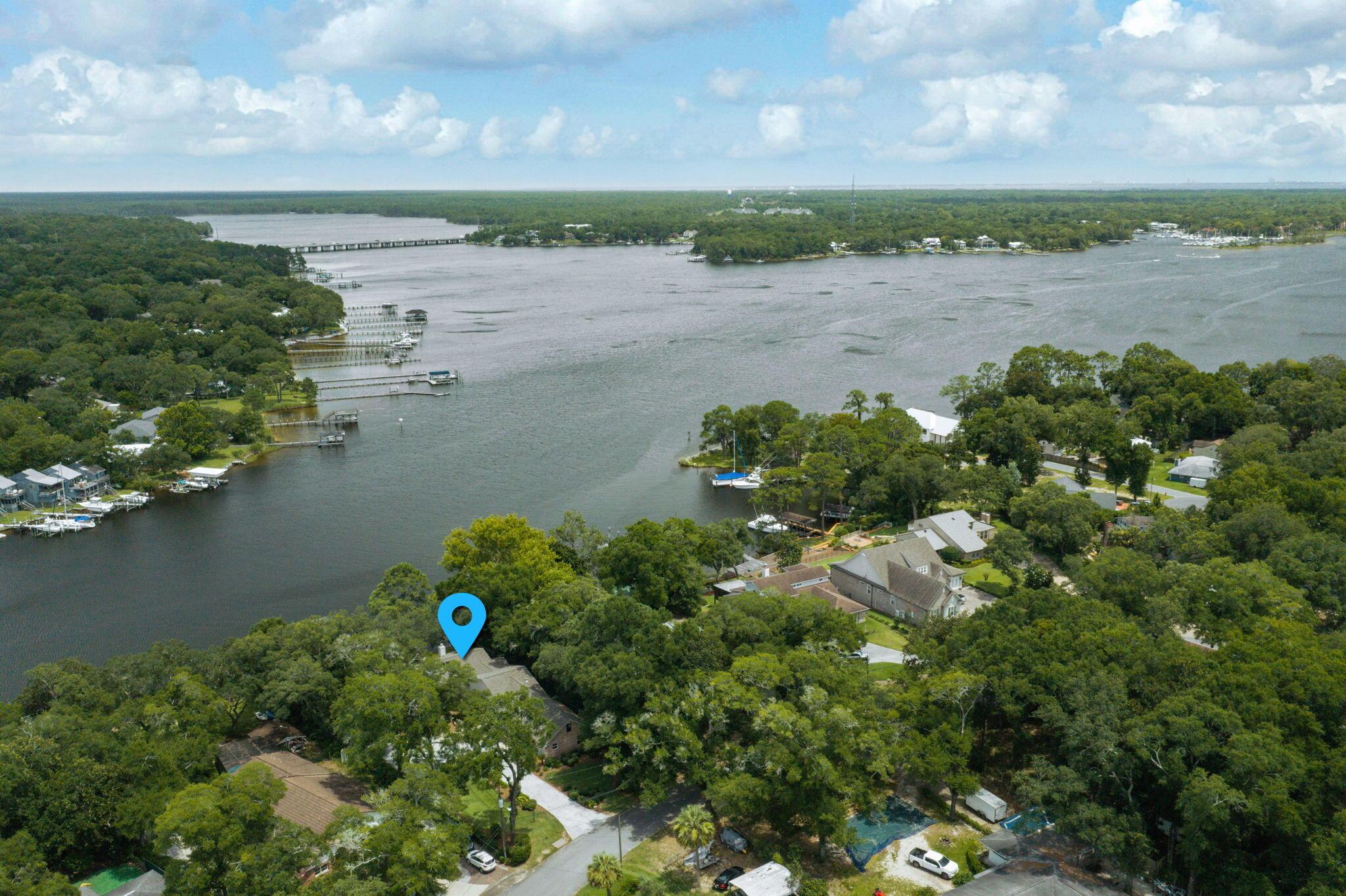 Image 3: Aerial view of Swift Bayou and Rocky Bay
