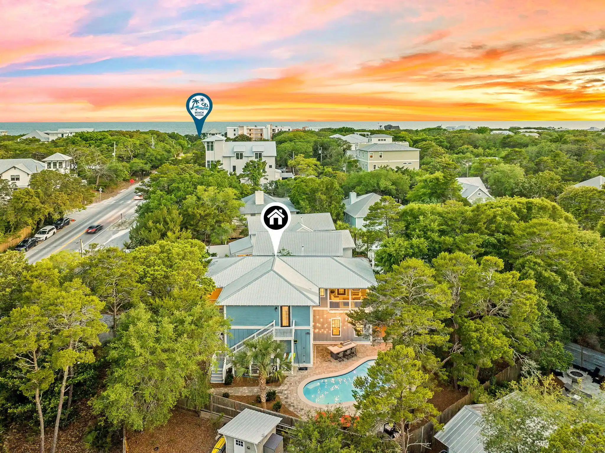 Image 1: Image#1 | Aerial view with beach access.