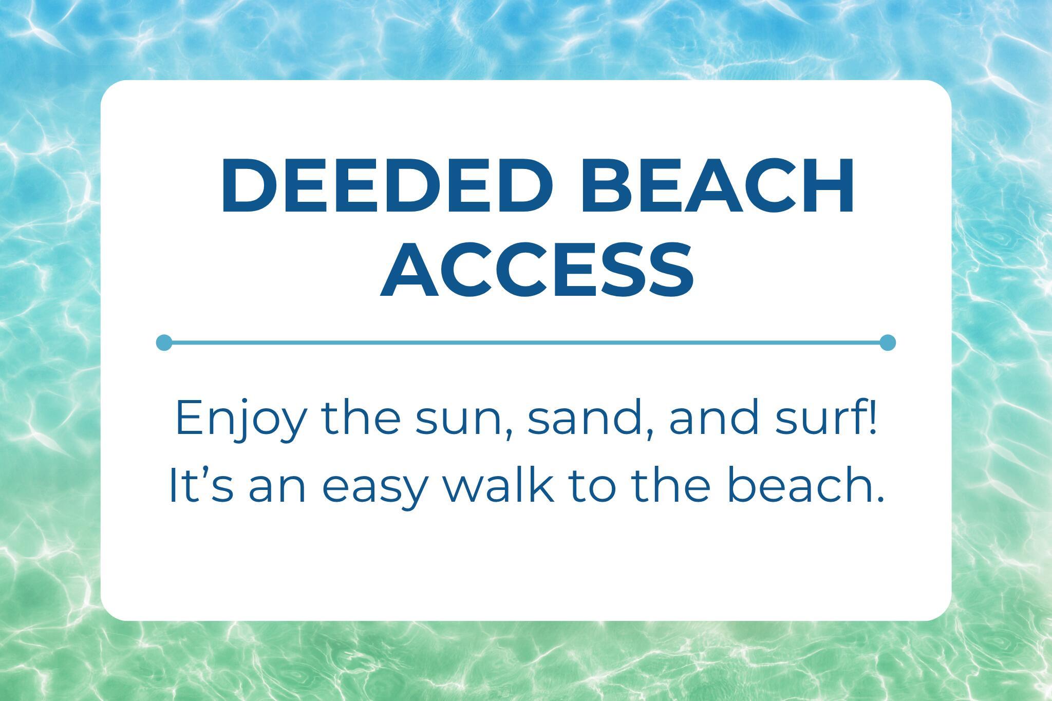 Image 2: DEEDED BEACH ACCESS