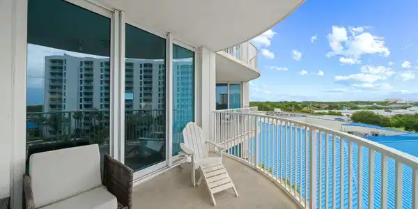 Image 2: Spacious balcony with resort views
