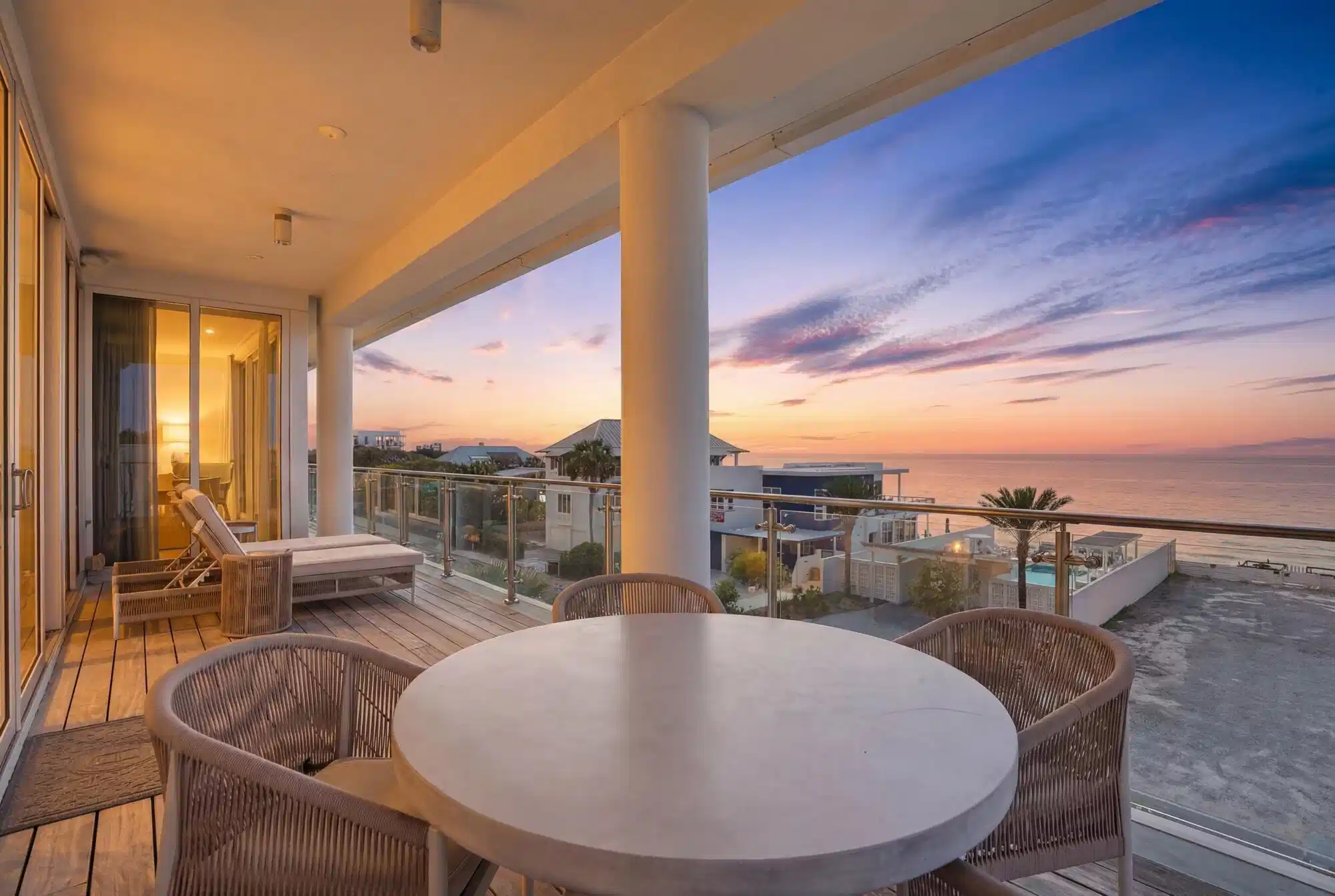 Image 1: View overlooking gulf-front pool & beach