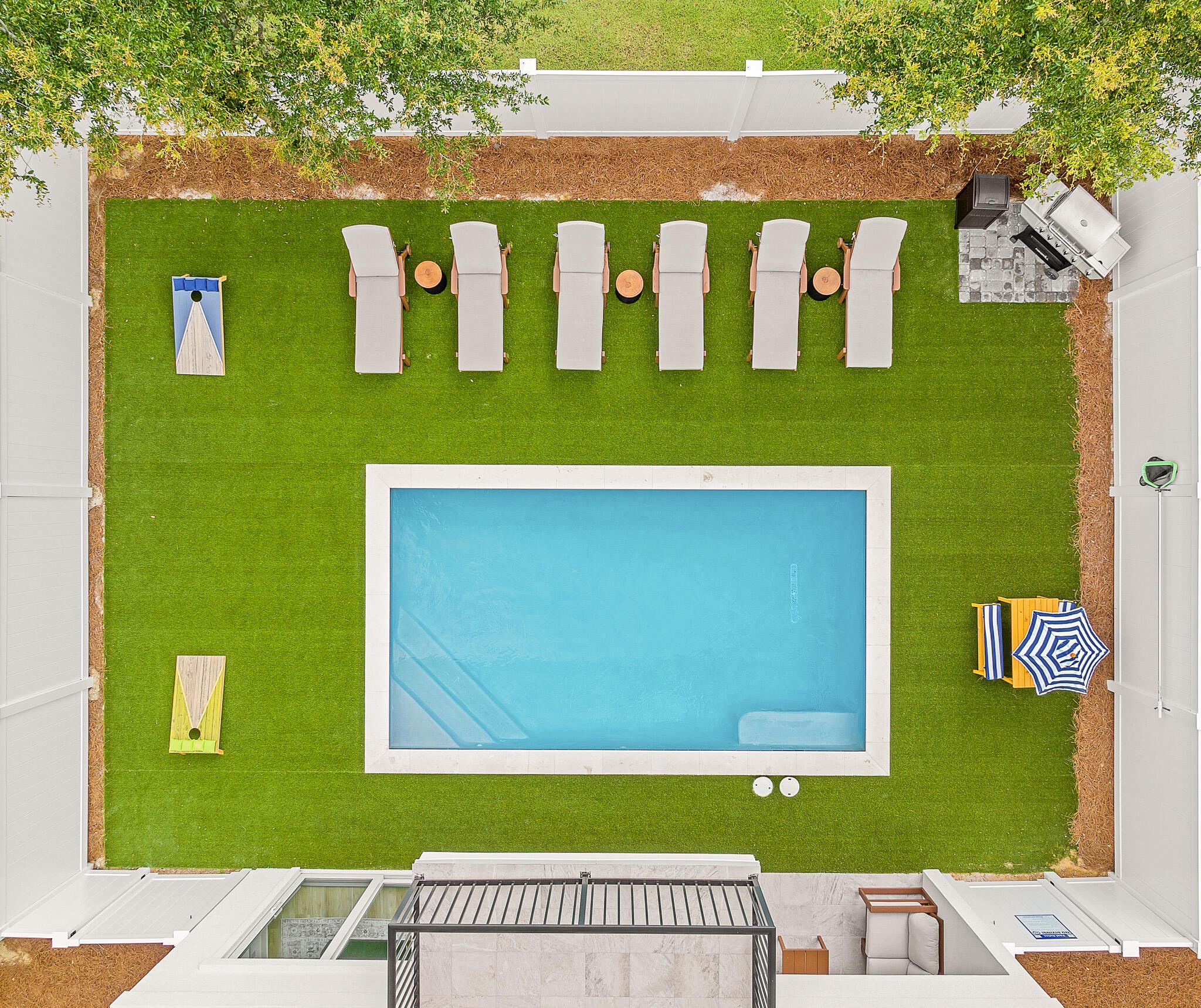 Image 1: Private Courtyard Aerial