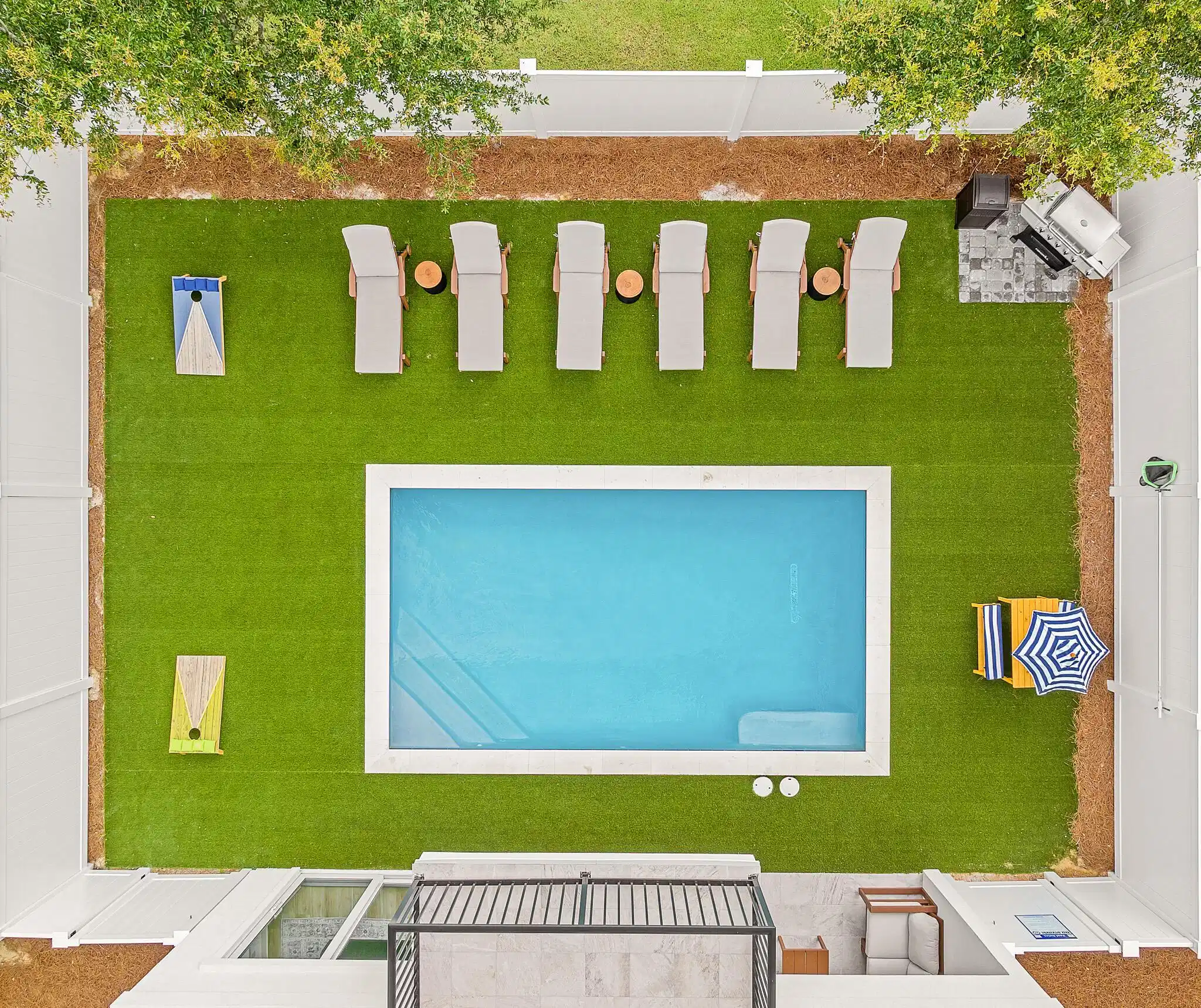 Image 1: Private Courtyard Aerial