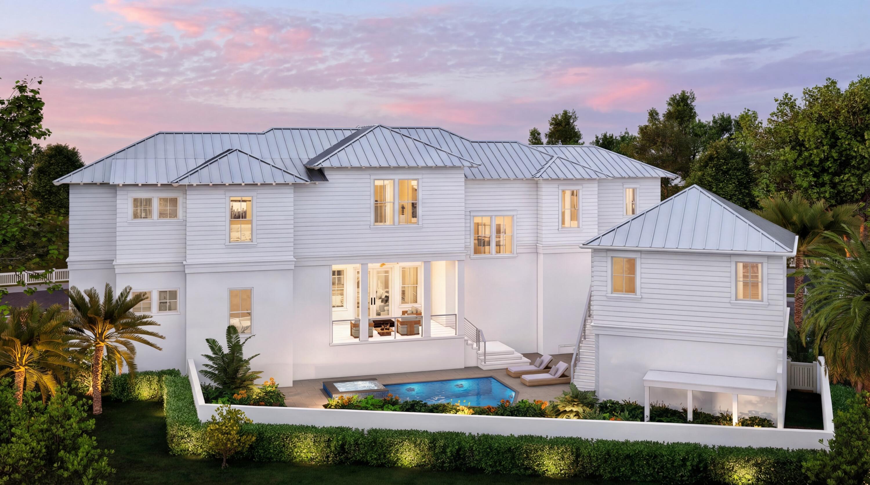 Image 2: Rear Rendering-Pool-Carriage House