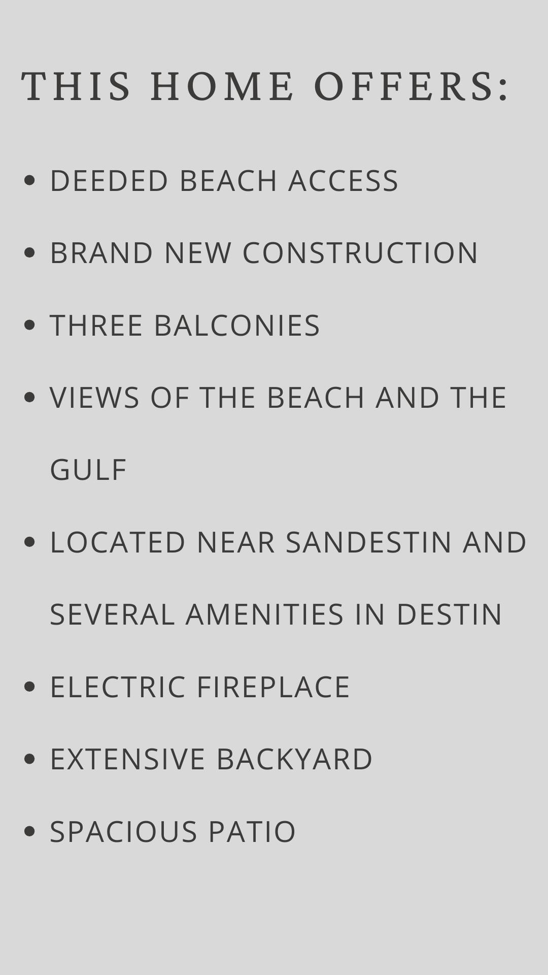 Image 4: List of Amenities