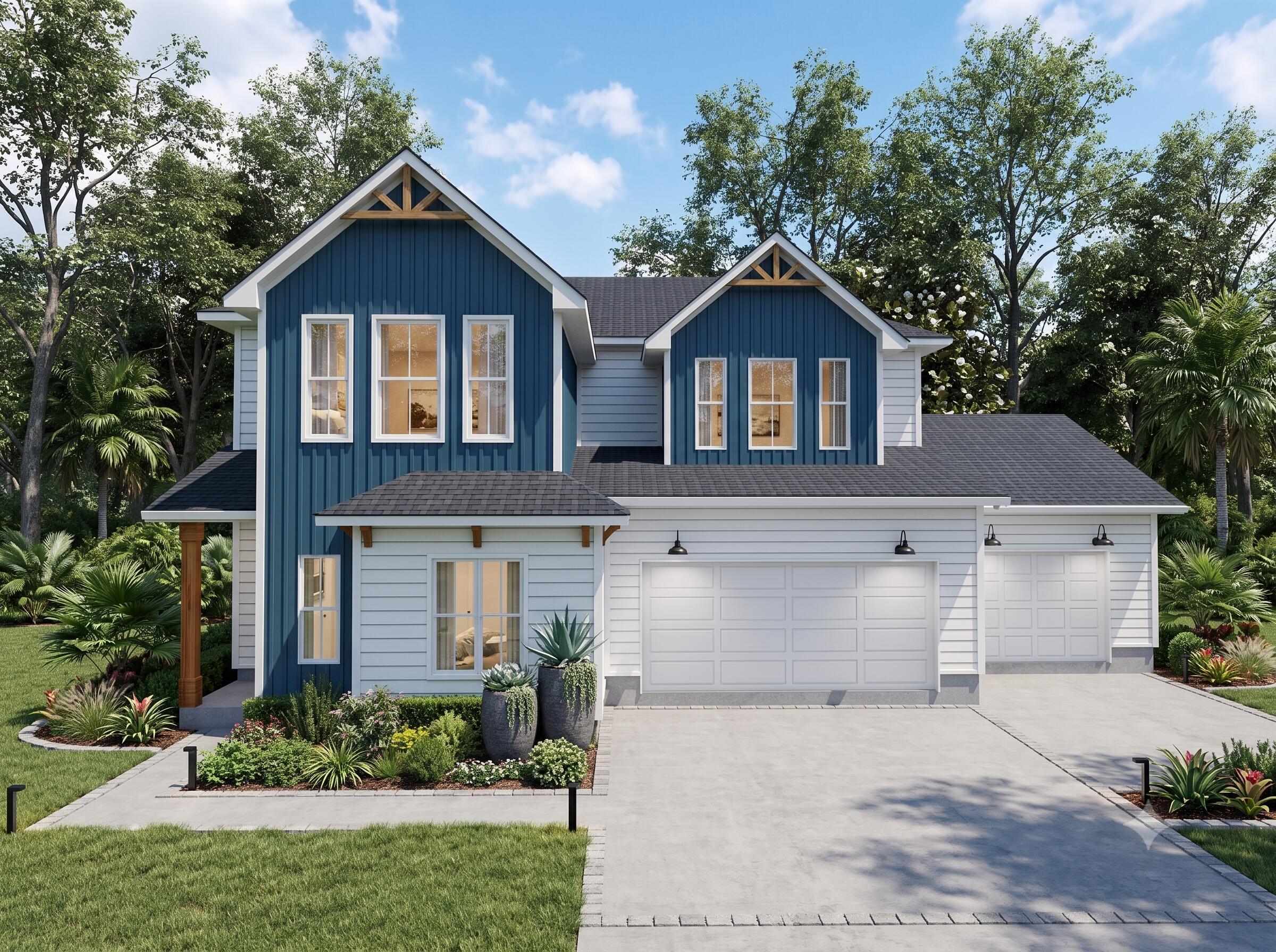 Image 1: Bodden Elevation - 3 Car Garage