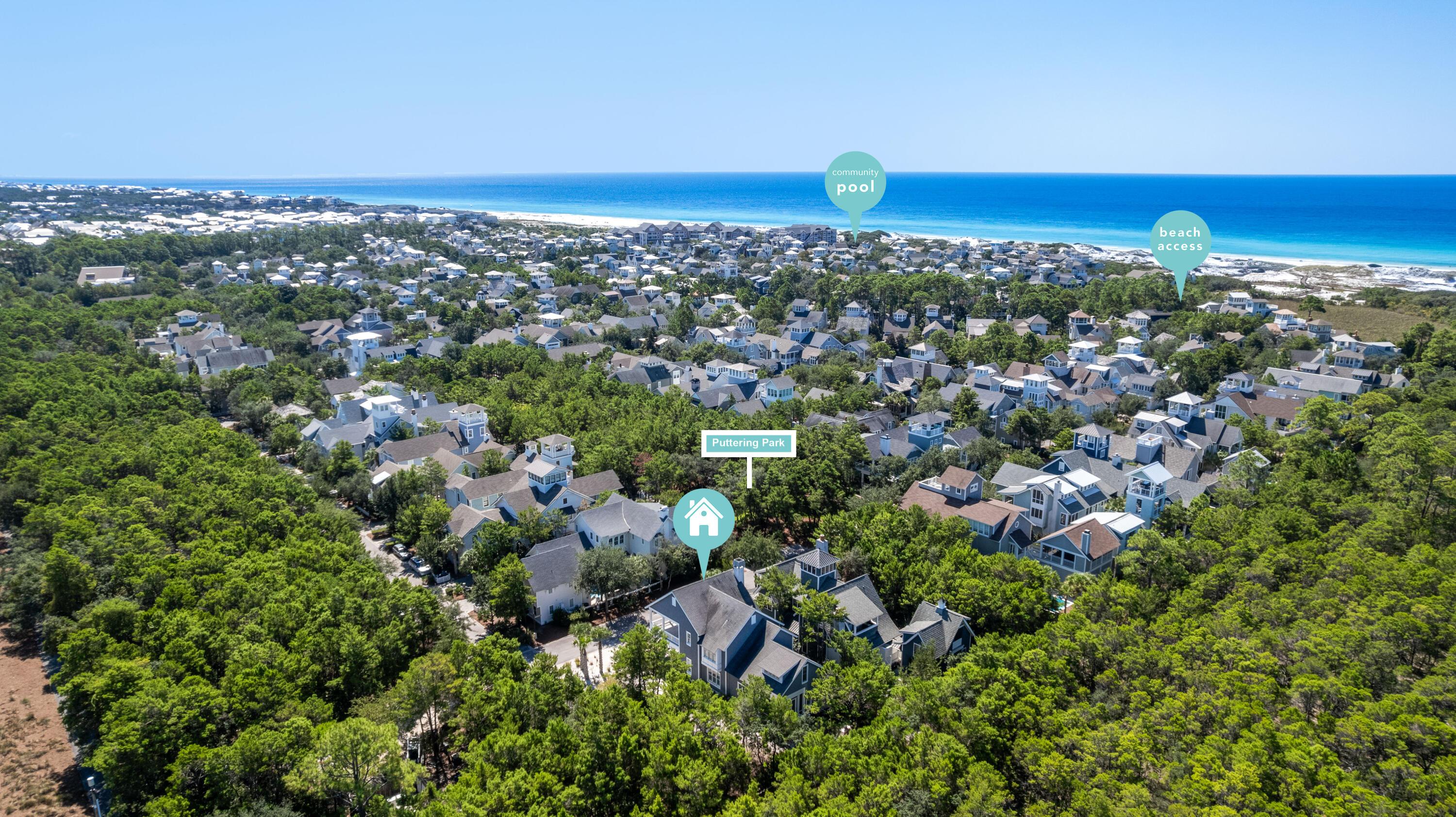 Image 3: Aerial to Beach & Community Pool