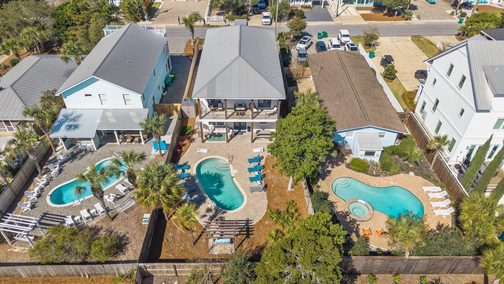 Image 2: 02-aerial-private-pool-destin-beach-hous