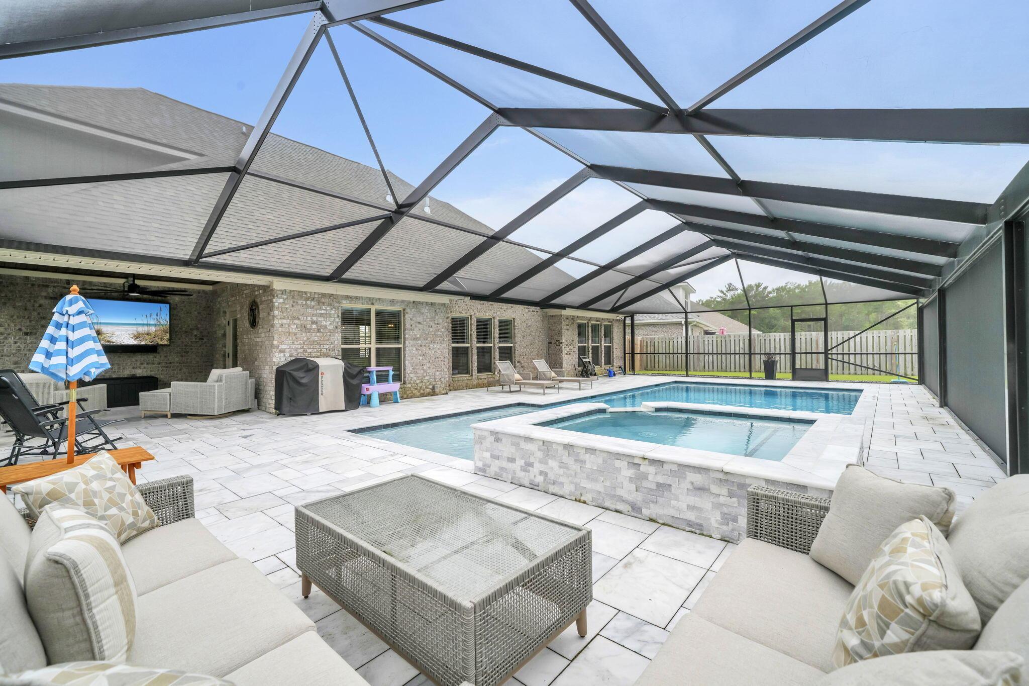 Image 1: Pool and Hot Tub Area
