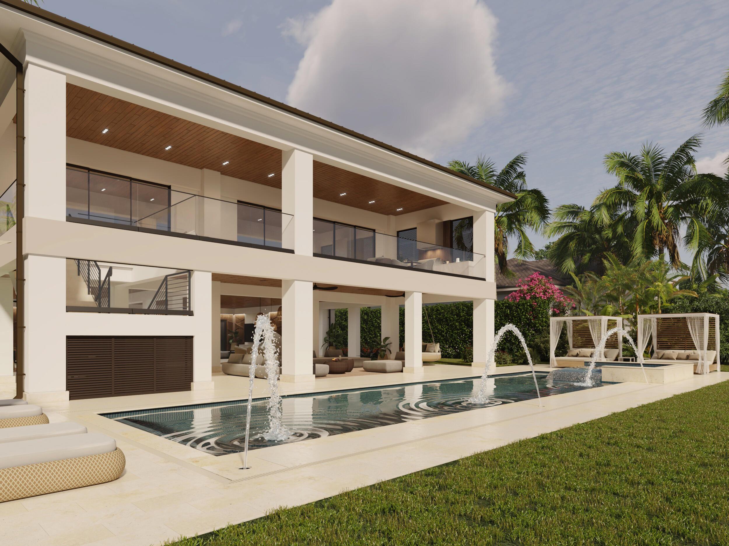 Image 3: Rear elevation and pool